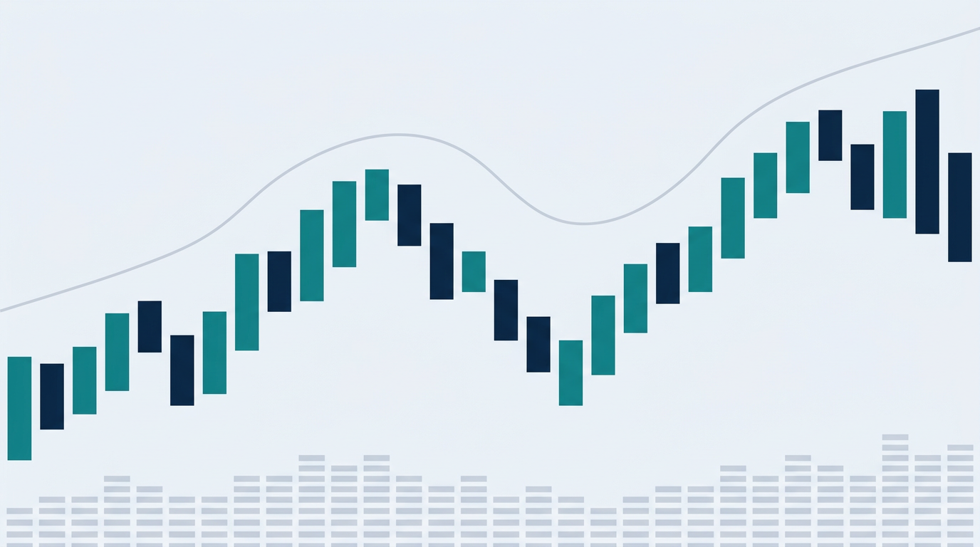 ローソク足と移動平均線を抽象化したドル円チャートの概念図